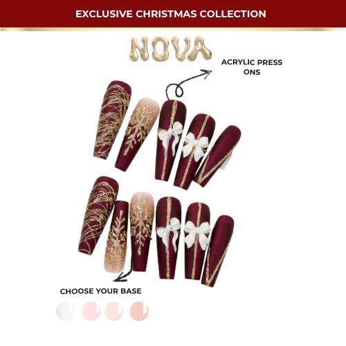 A Cotswold Christmas, acrylic press on nails