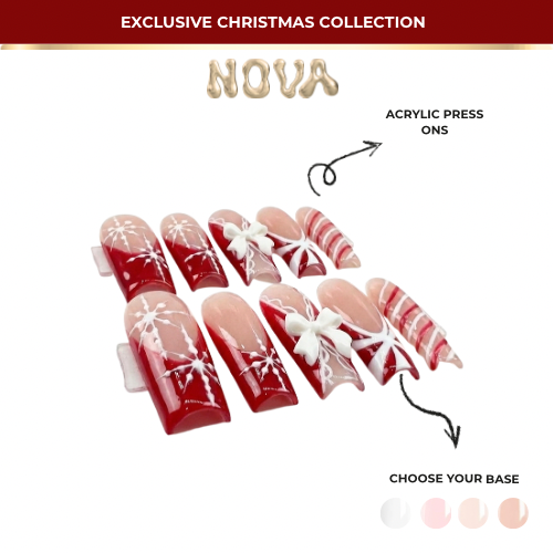 It’s Miss Clause, acrylic press on nails