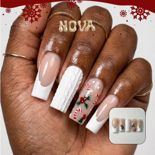 Snow-be-it! acrylic press on nails