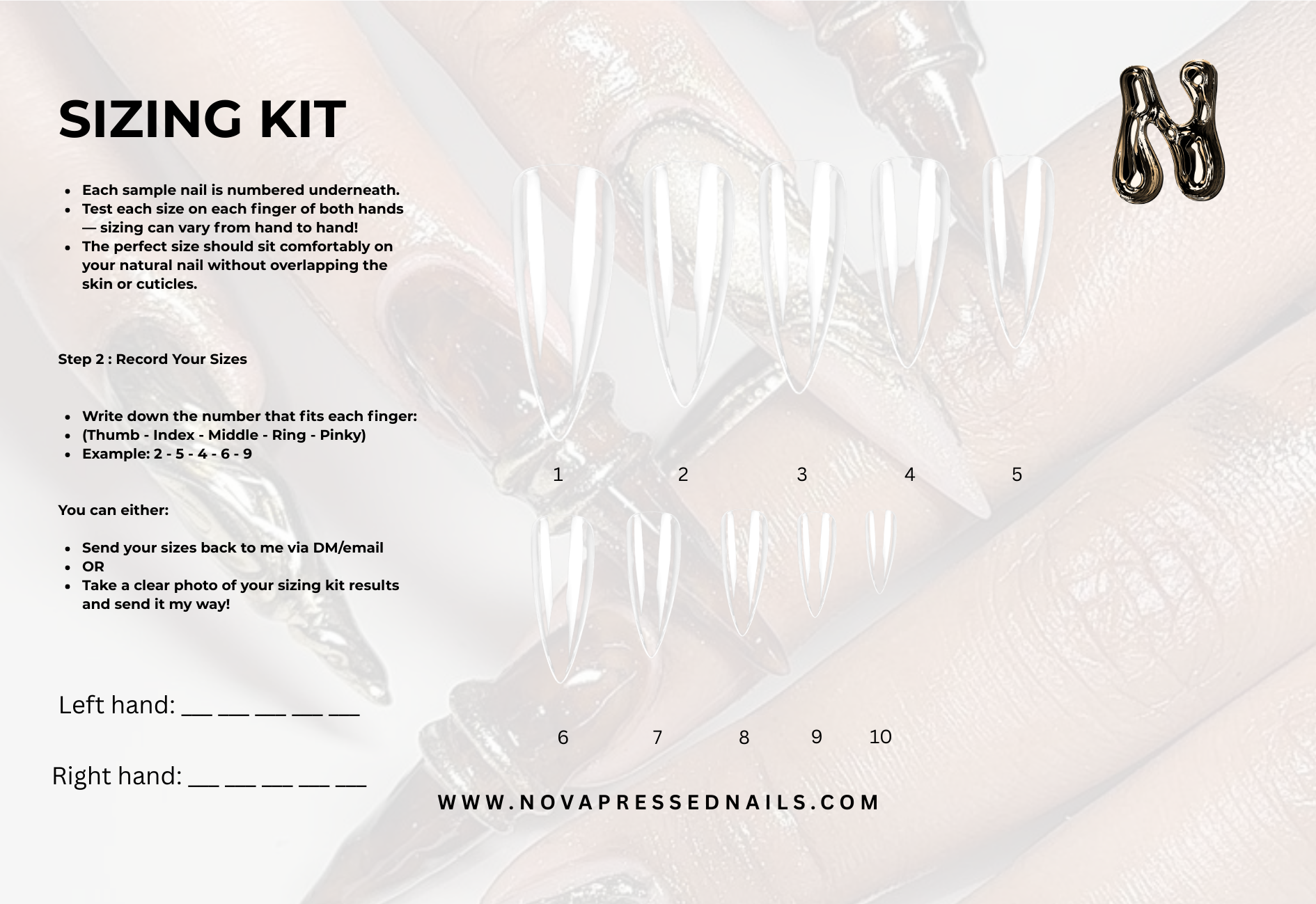Nail Sizing Kit - Nova Pressed