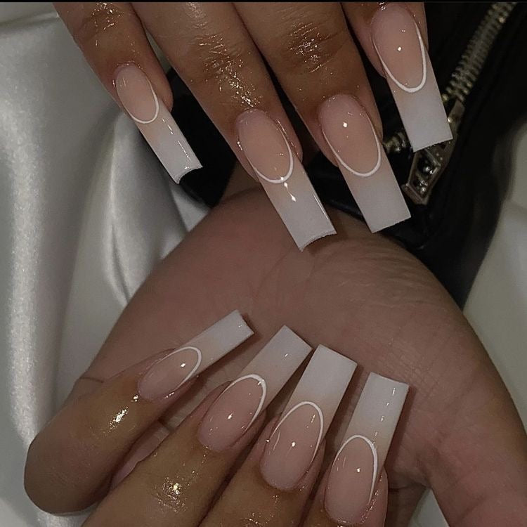 Ombré Tips , French Smile , Press on nails